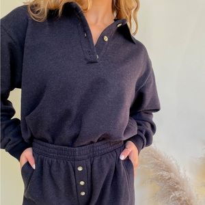 Donni Vintage Fleece Polo Henley